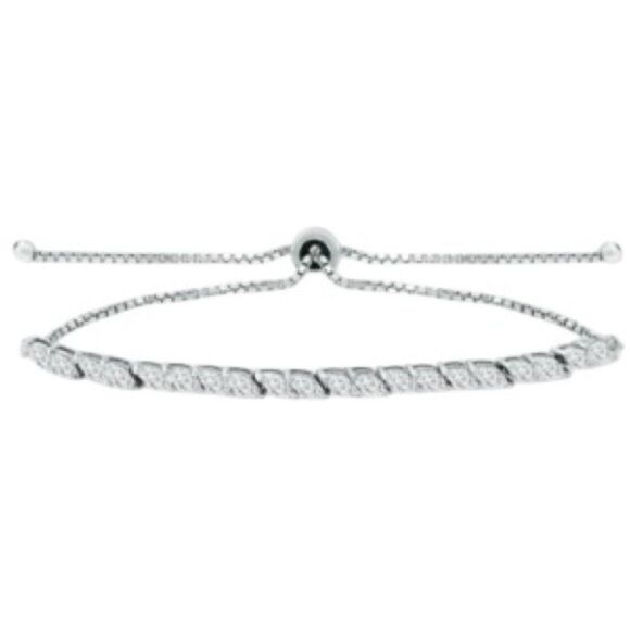Giani Bernini sterling silver Cubic Zirconia Marquise Bolo Bracelet - Picture 1 of 2